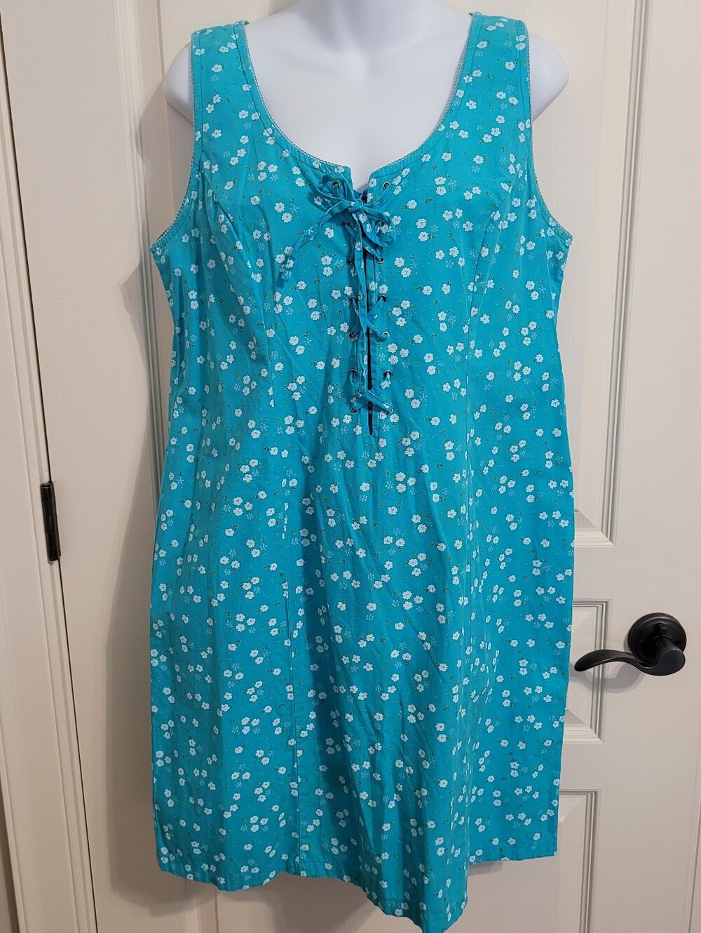 Faded Glory Cotton Sleeveless Sheath Dress - Sz L, GUC